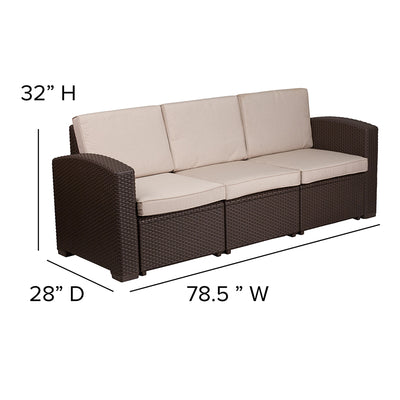 5 Pc Brown Outdoor Rattan Set