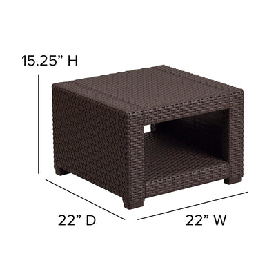 5 Pc Brown Outdoor Rattan Set