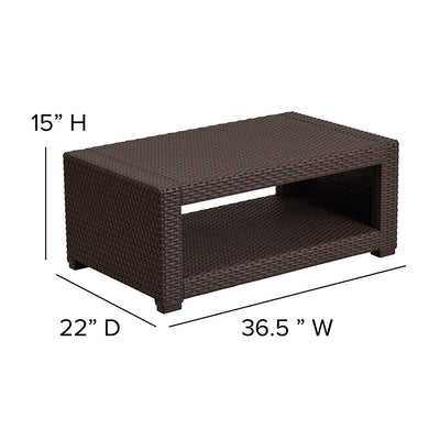 5 Pc Brown Outdoor Rattan Set