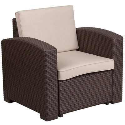 5 Pc Brown Outdoor Rattan Set
