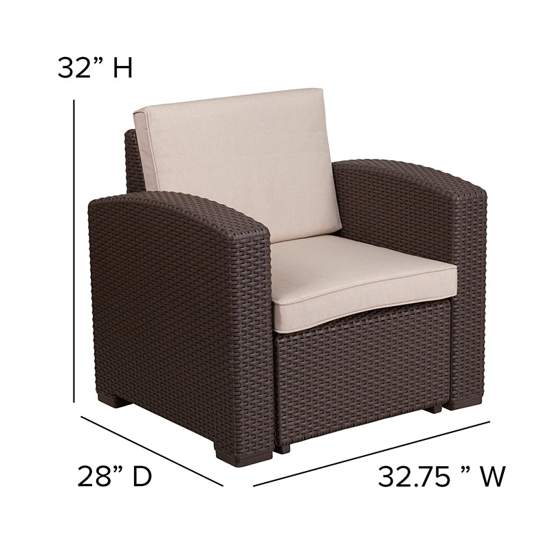 5 Pc Brown Outdoor Rattan Set