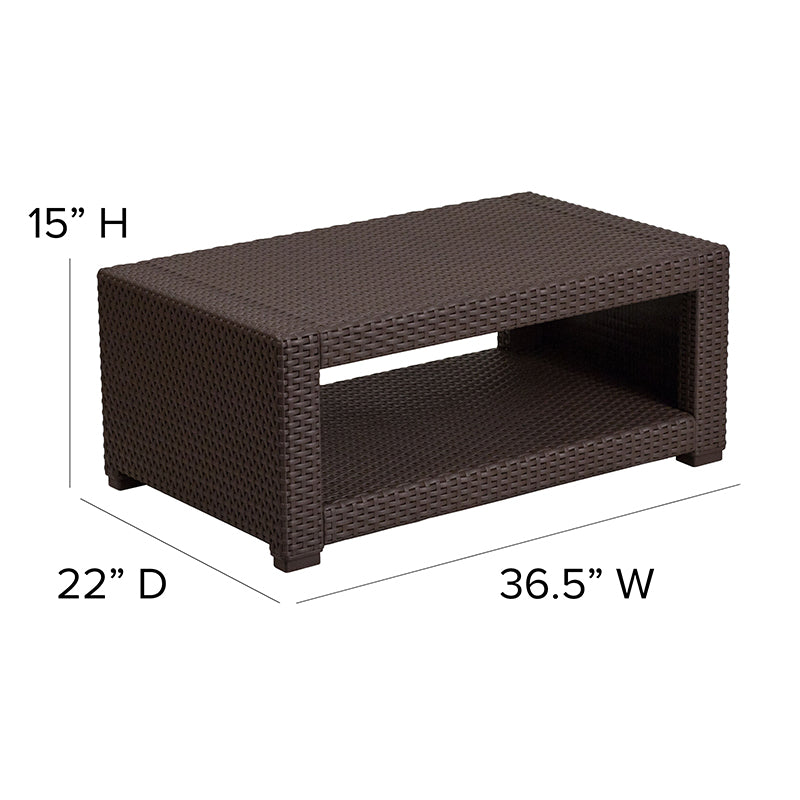 Chocolate Rattan Coffee Table