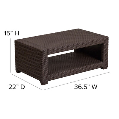 Chocolate Rattan Coffee Table