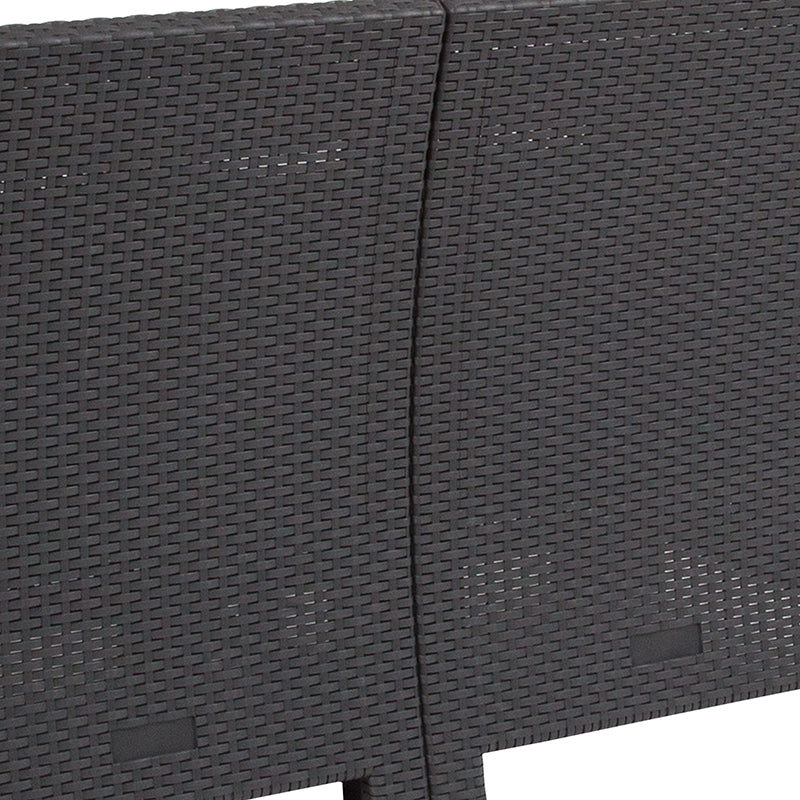 Dark Gray Rattan Loveseat