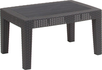 Dark Gray Rattan Coffee Table