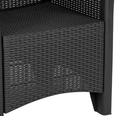Gray Rattan Chair/table Set