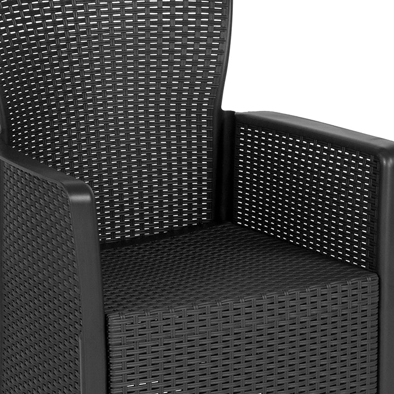 Gray Rattan Chair/table Set