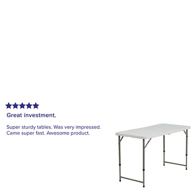 24x48 White Plastic Fold Table