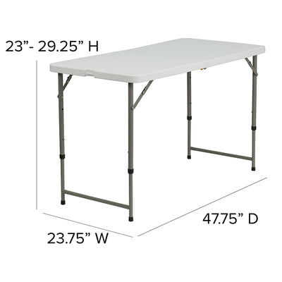 24x48 White Plastic Fold Table