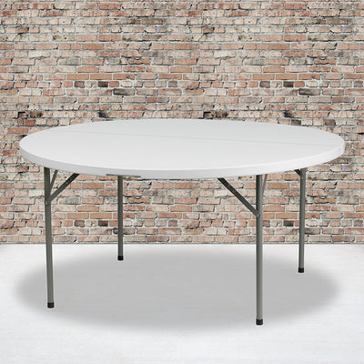 60rd White Plastic Fold Table