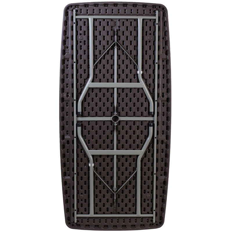 30x96 Brown Rattan Fold Table