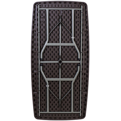 30x96 Brown Rattan Fold Table