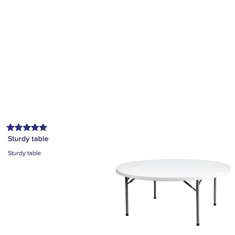 72rd White Plastic Fold Table