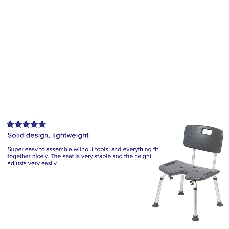 Gray U-shaped Shower Chair