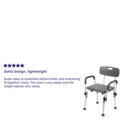 Gray Adjustable Bath Chair