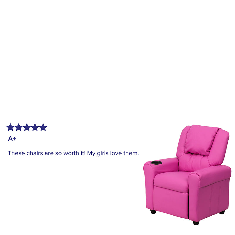 Hot Pink Vinyl Kids Recliner