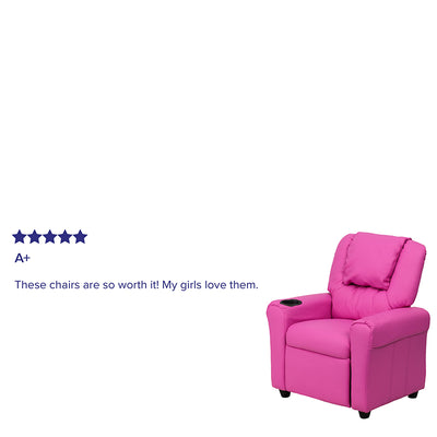 Hot Pink Vinyl Kids Recliner