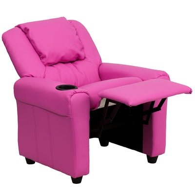 Hot Pink Vinyl Kids Recliner