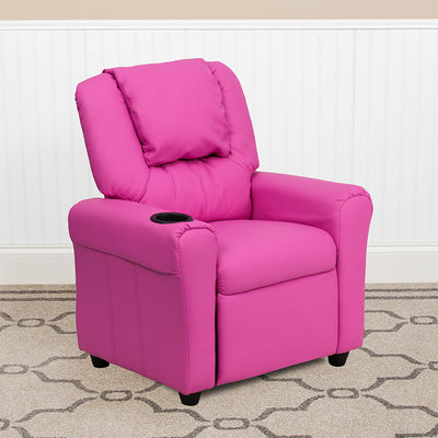 Hot Pink Vinyl Kids Recliner