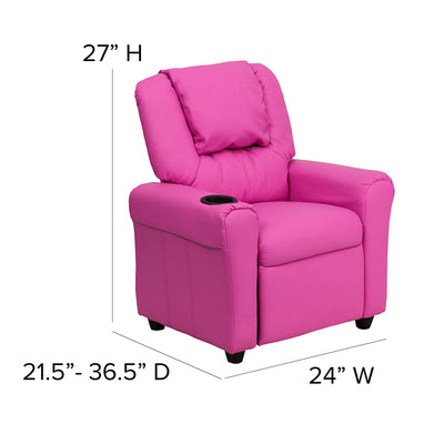 Hot Pink Vinyl Kids Recliner