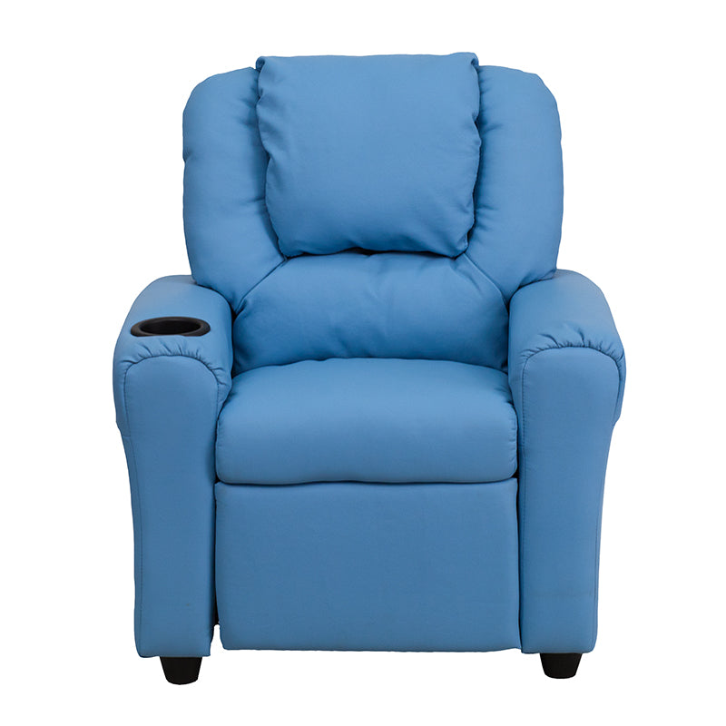 Light Blue Vinyl Kids Recliner