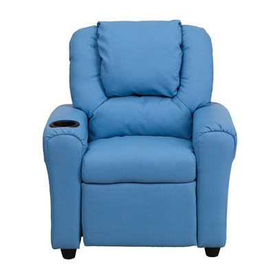Light Blue Vinyl Kids Recliner