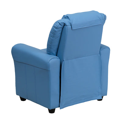 Light Blue Vinyl Kids Recliner
