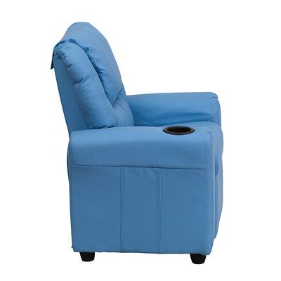 Light Blue Vinyl Kids Recliner