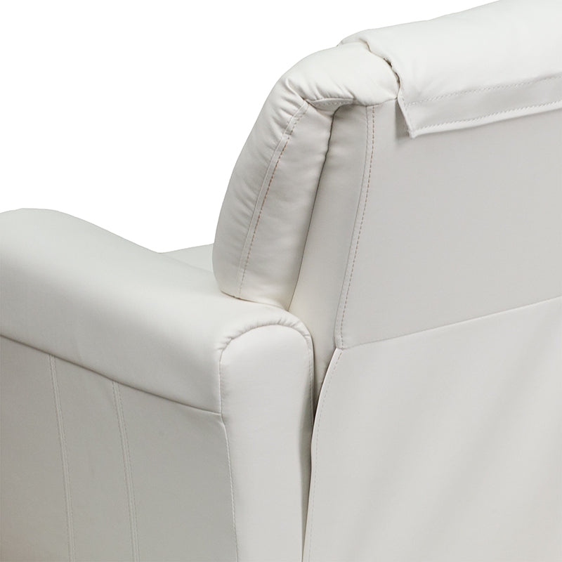 White Vinyl Kids Recliner