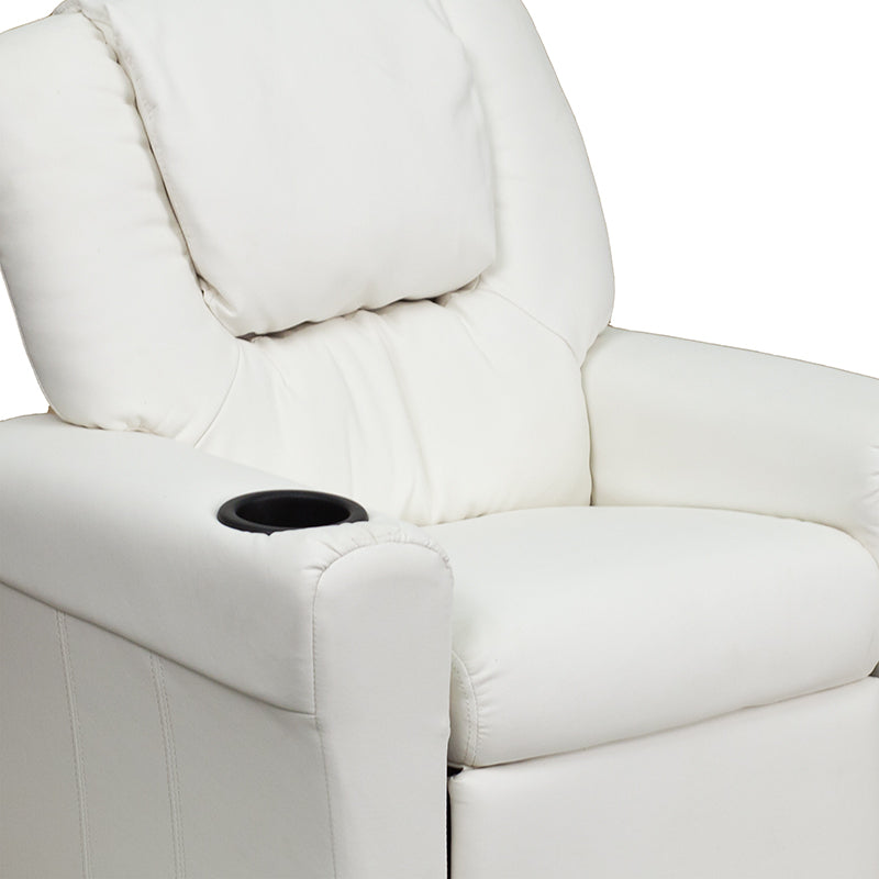 White Vinyl Kids Recliner
