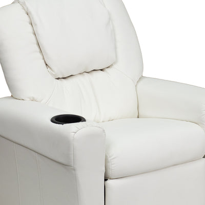 White Vinyl Kids Recliner