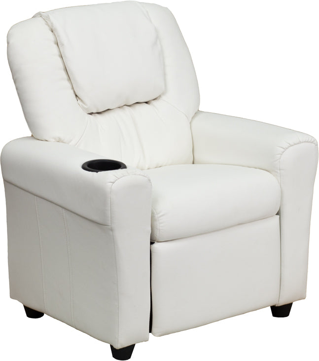 White Vinyl Kids Recliner