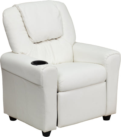 White Vinyl Kids Recliner