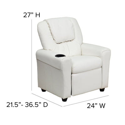 White Vinyl Kids Recliner