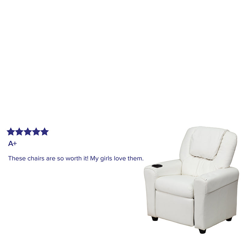 White Vinyl Kids Recliner