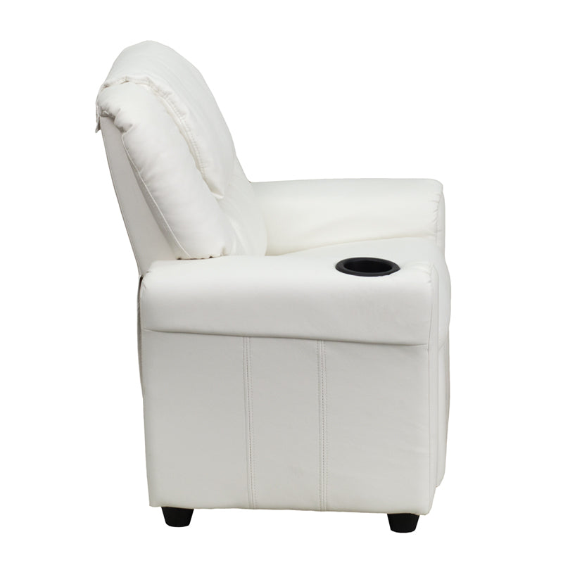 White Vinyl Kids Recliner
