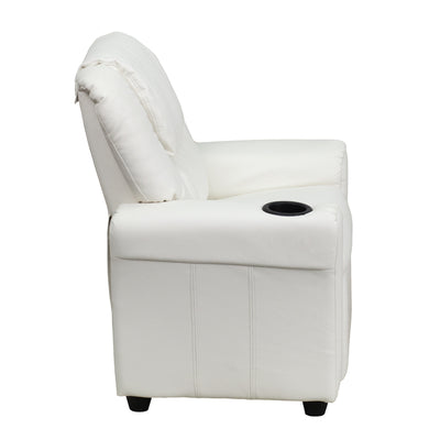 White Vinyl Kids Recliner