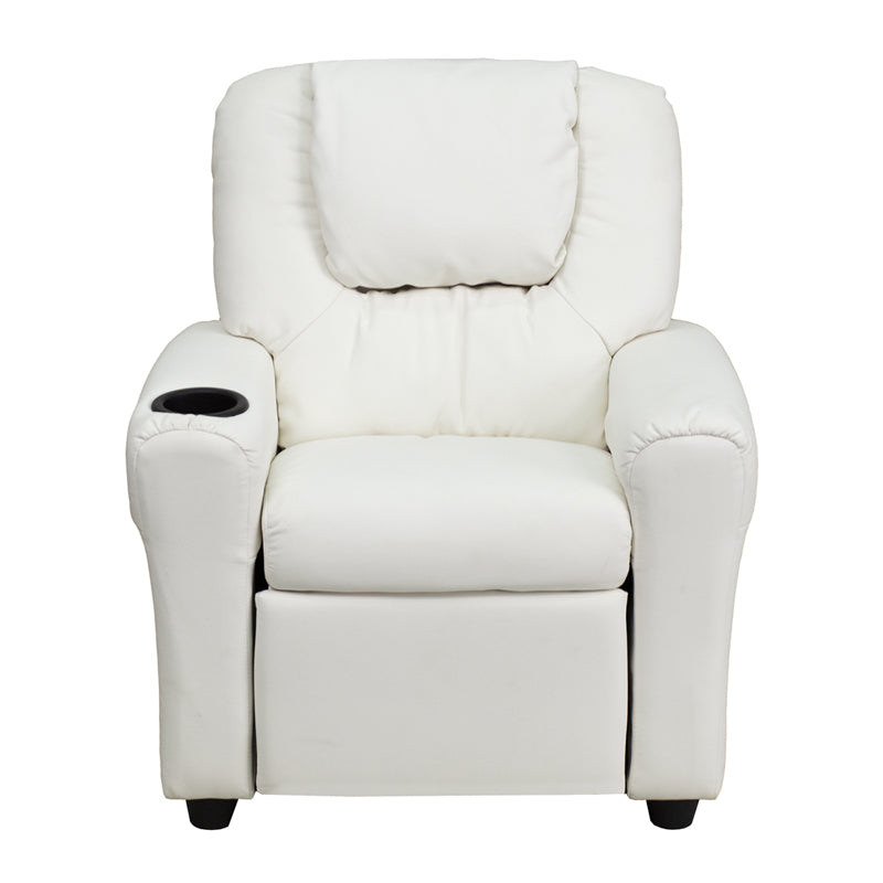 White Vinyl Kids Recliner