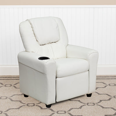 White Vinyl Kids Recliner