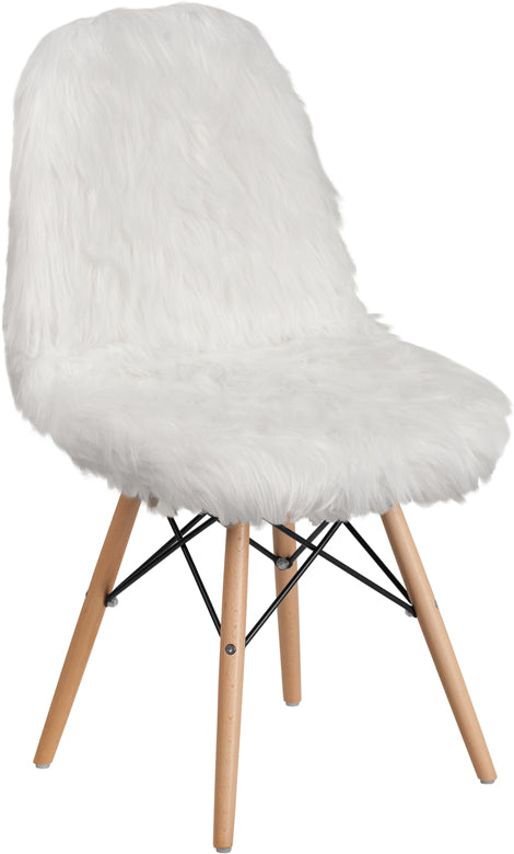 White Shaggy Chair