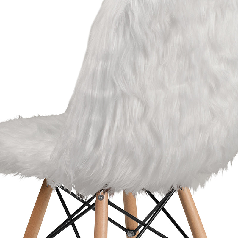 White Shaggy Chair