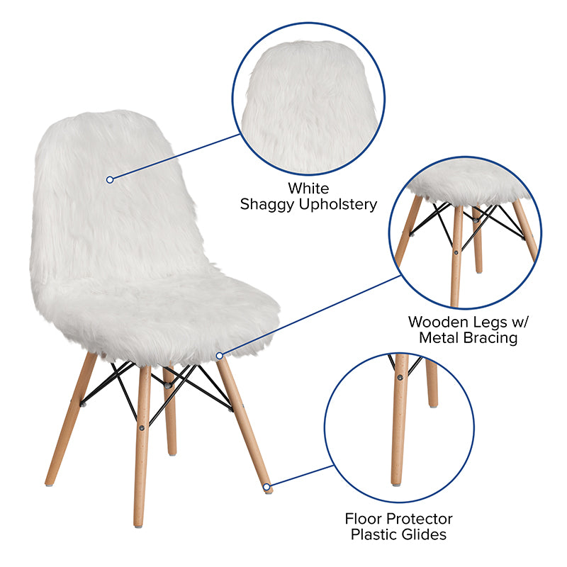 White Shaggy Chair