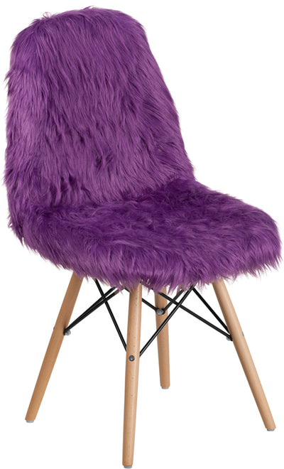 Purple Shaggy Chair