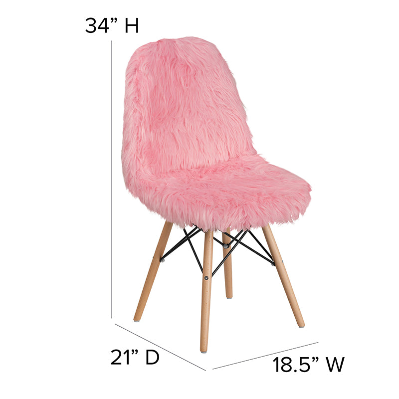 Light Pink Shaggy Chair