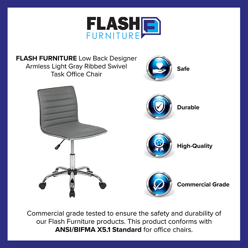 Gray Ribbed Task Office Chair