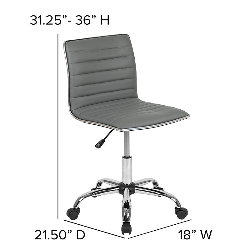 Gray Ribbed Task Office Chair