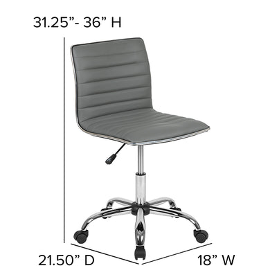 Gray Ribbed Task Office Chair