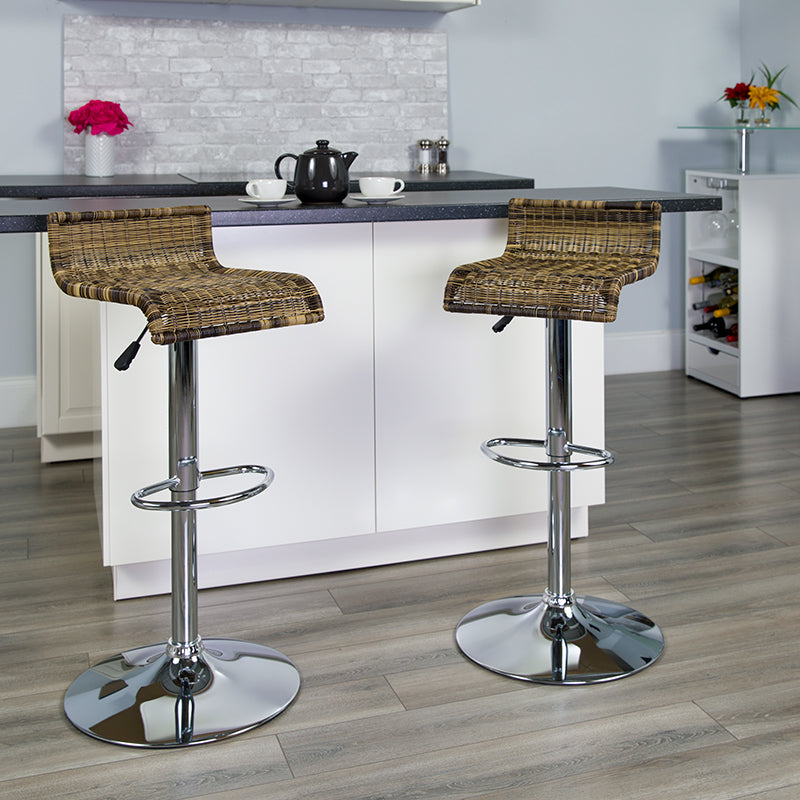 Wicker Adjustable Height Stool