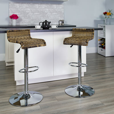Wicker Adjustable Height Stool