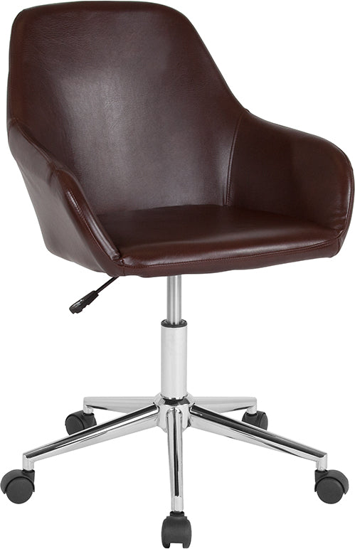 Brown Leather Mid-back Chair